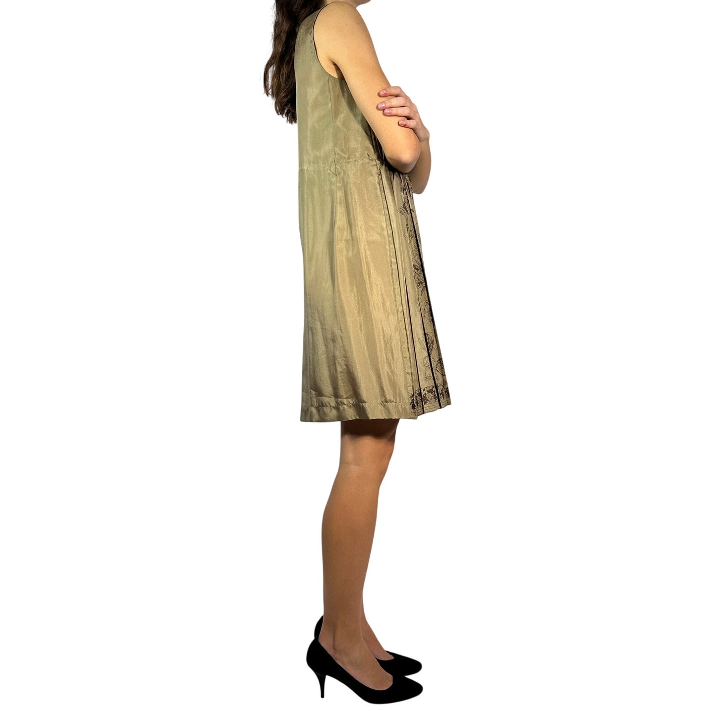 ALBERTA FERRETTI Pleated Silk Dress