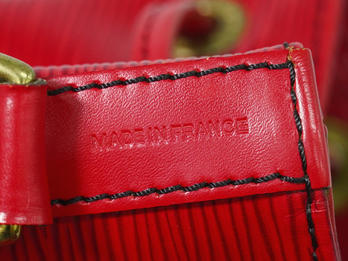 Louis Vuitton Petit Noe Epi Leather, Red, Leather, Handbag