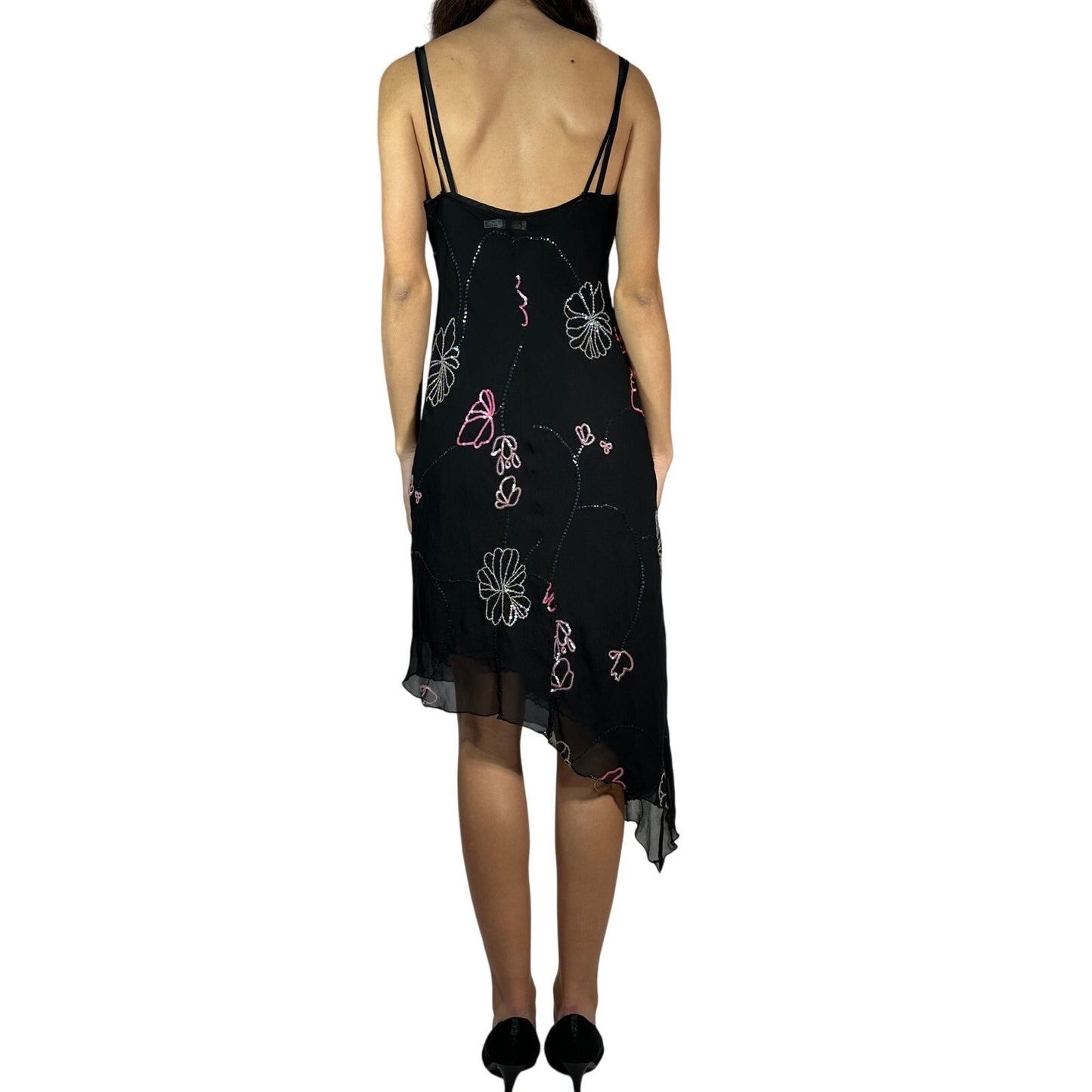 PINKO Sequin Asymmetrical Slip Dress