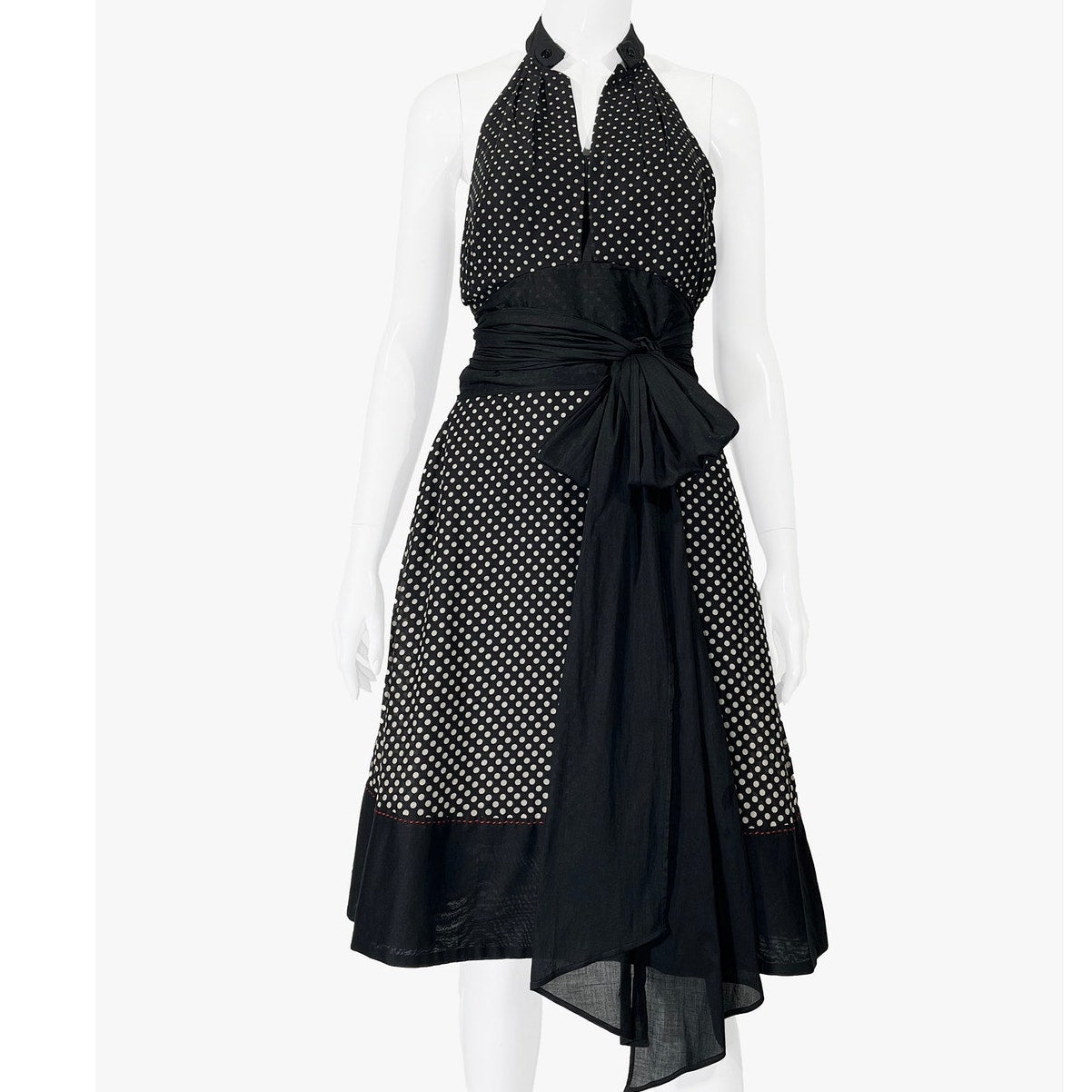 PAULE KA Polka Dot Halter Dress
