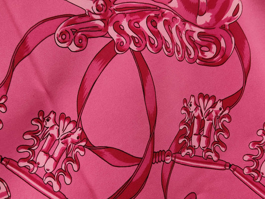 Hermes Carré 90 Silk multicolor, Pink, Silk, Scarf
