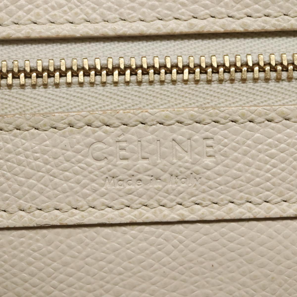 Céline Cabas Vertical, Beige, Leather, shoulder