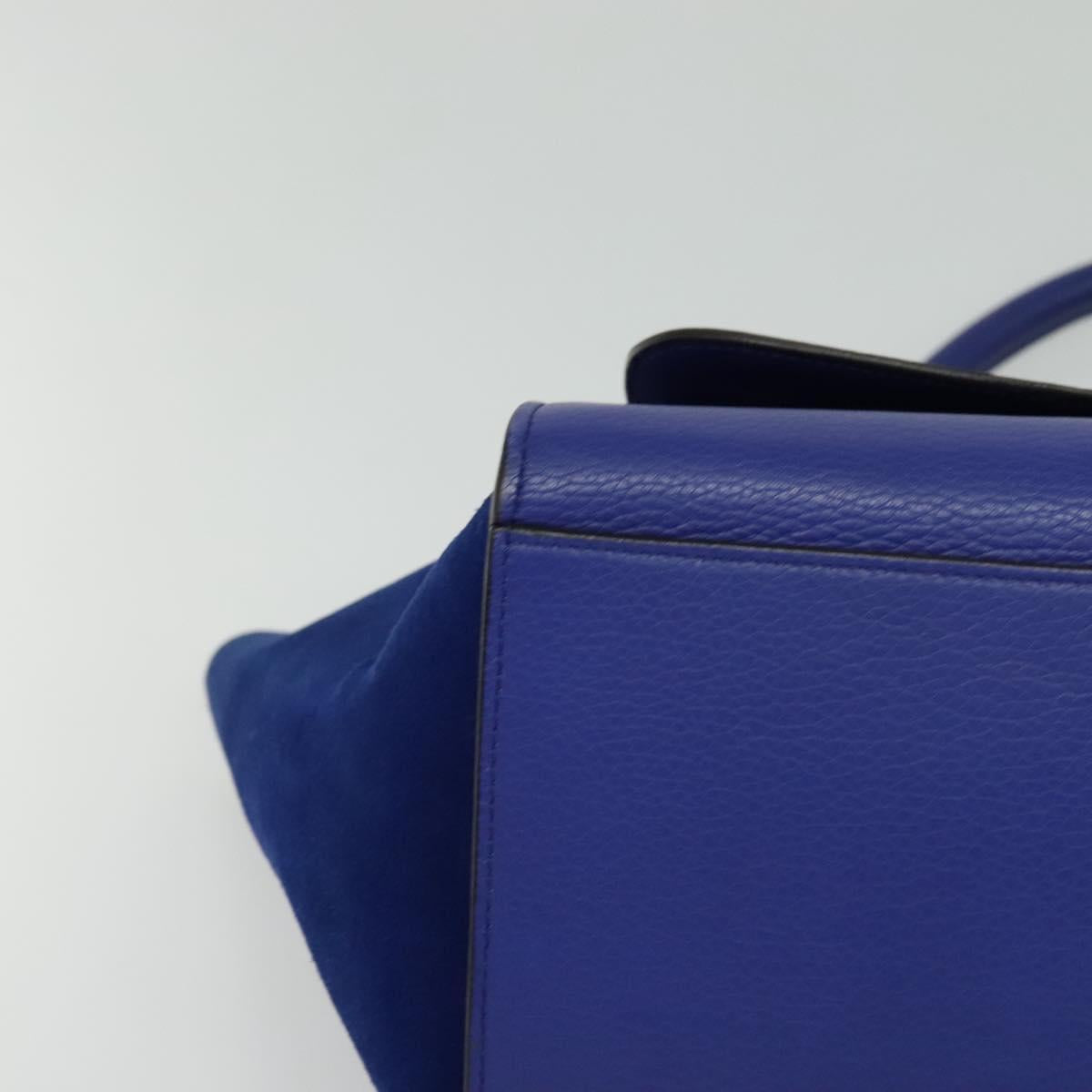 Céline Trapèze, Blue, Leather, handbag