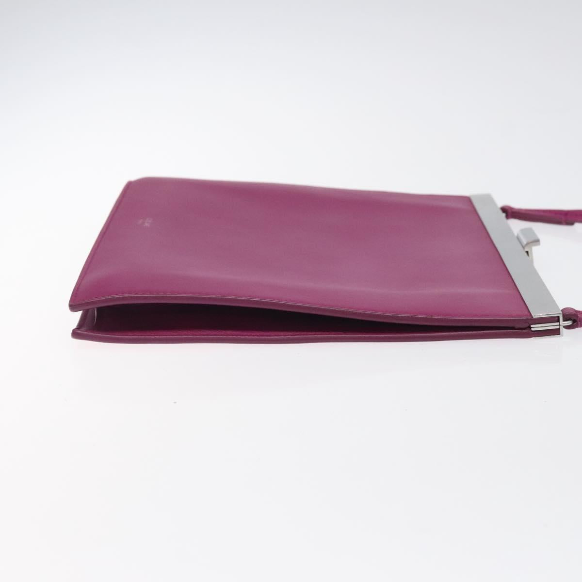 Céline Clasp, Purple, Leather, clutch