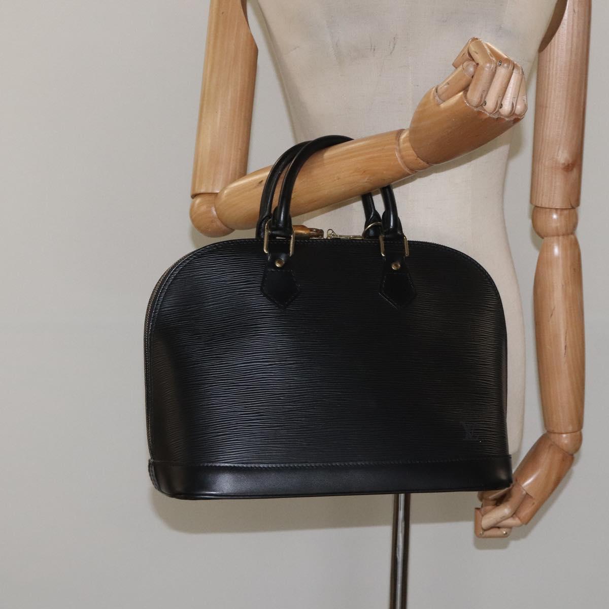 Louis Vuitton Alma, Black, Leather, handbag