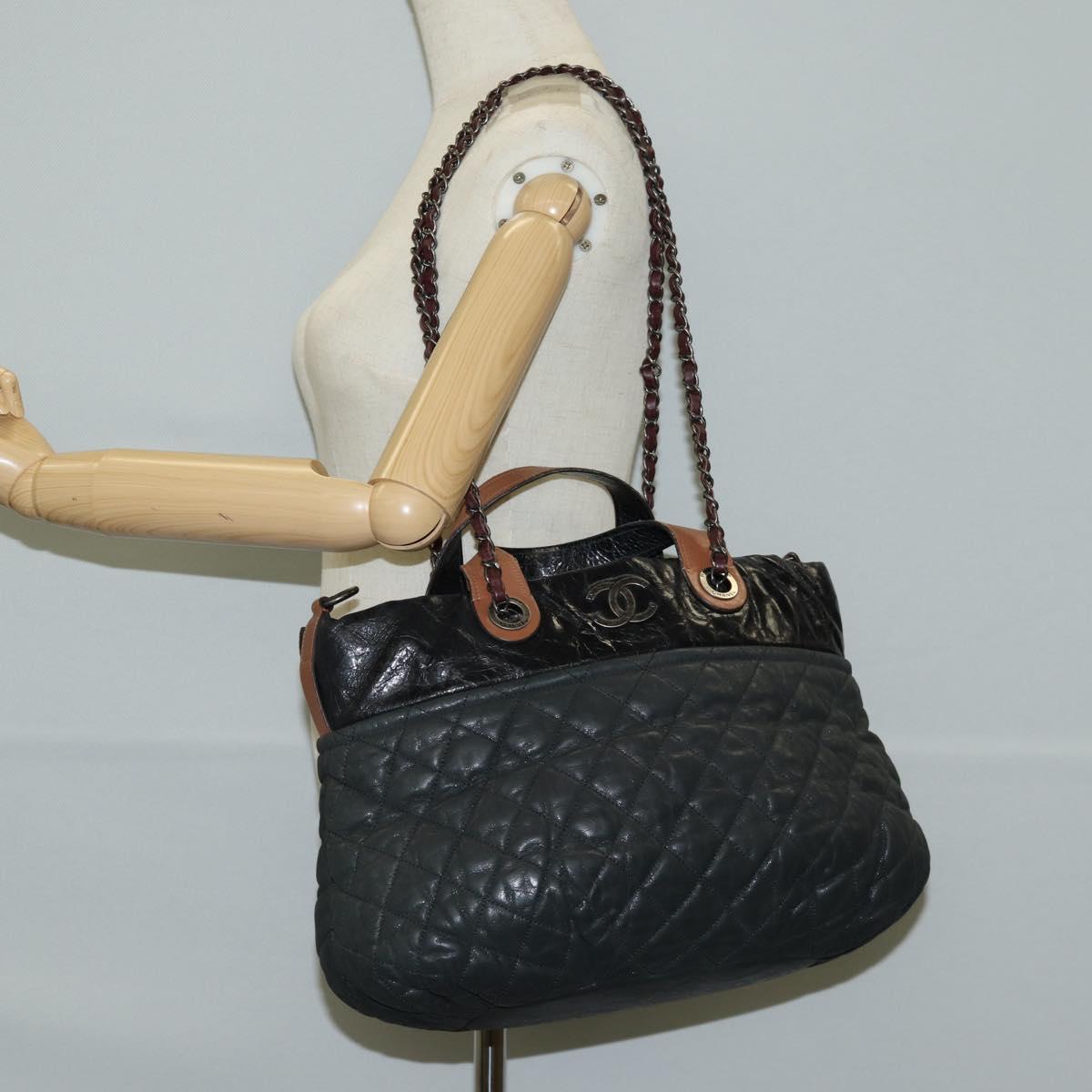 Chanel Cabas, Khaki, Leather, handbag