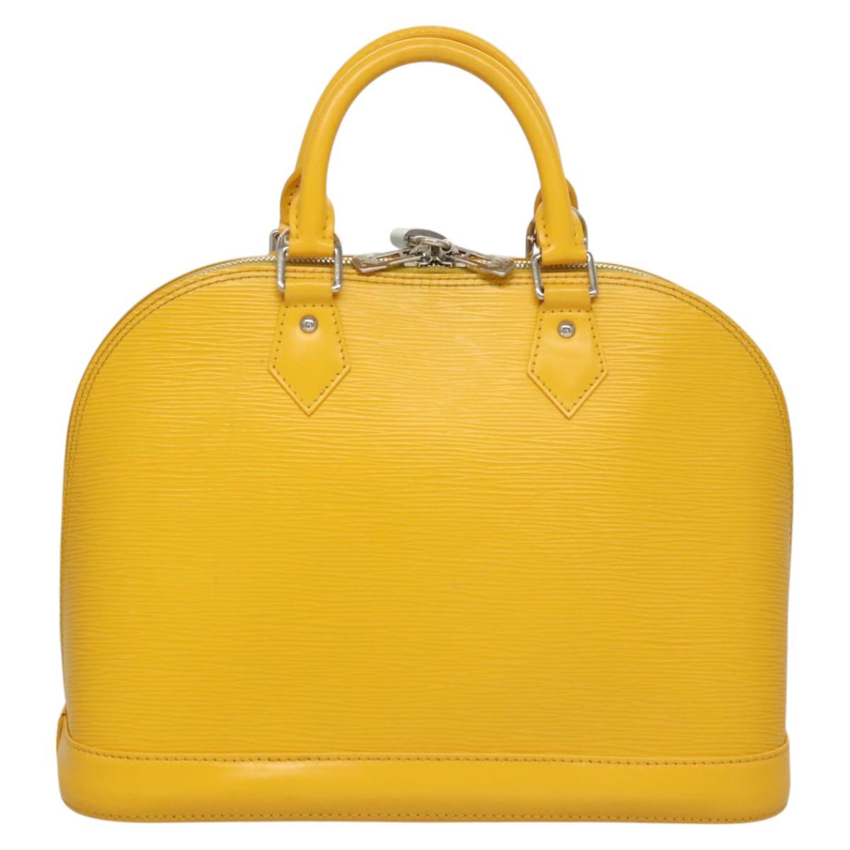 Louis Vuitton Alma, Yellow, Leather, handbag