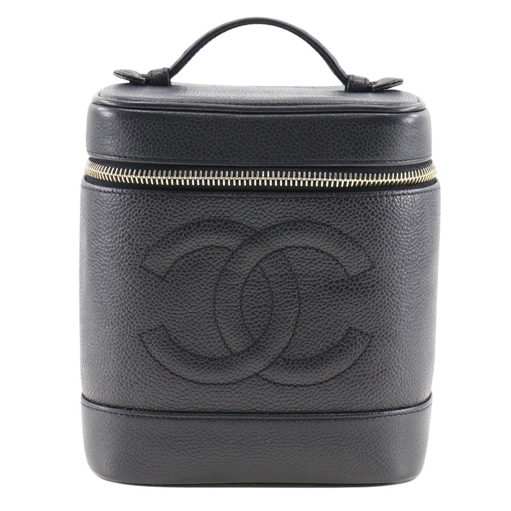 Chanel Vanity, Black, Leather, handbag