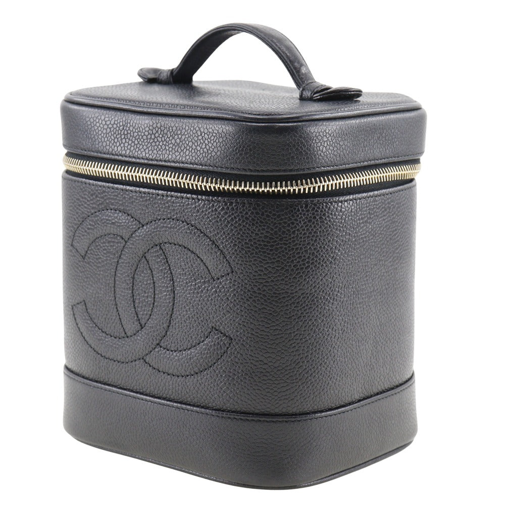 Chanel Vanity, Black, Leather, handbag
