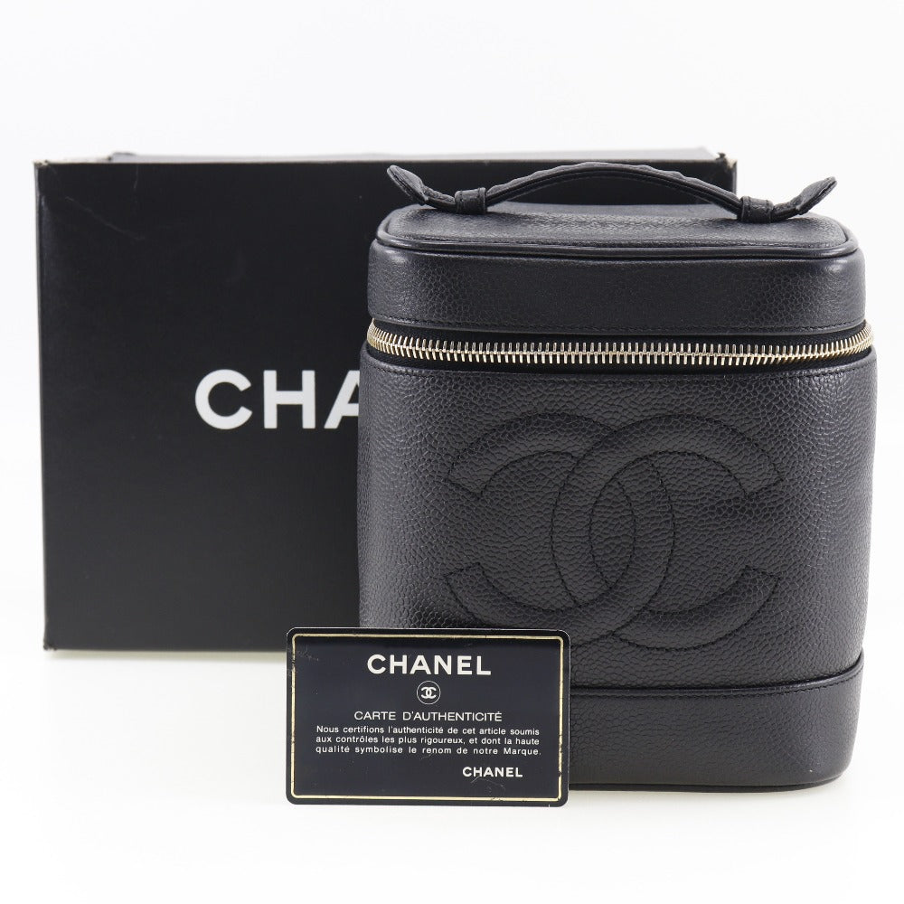 Chanel Vanity, Black, Leather, handbag