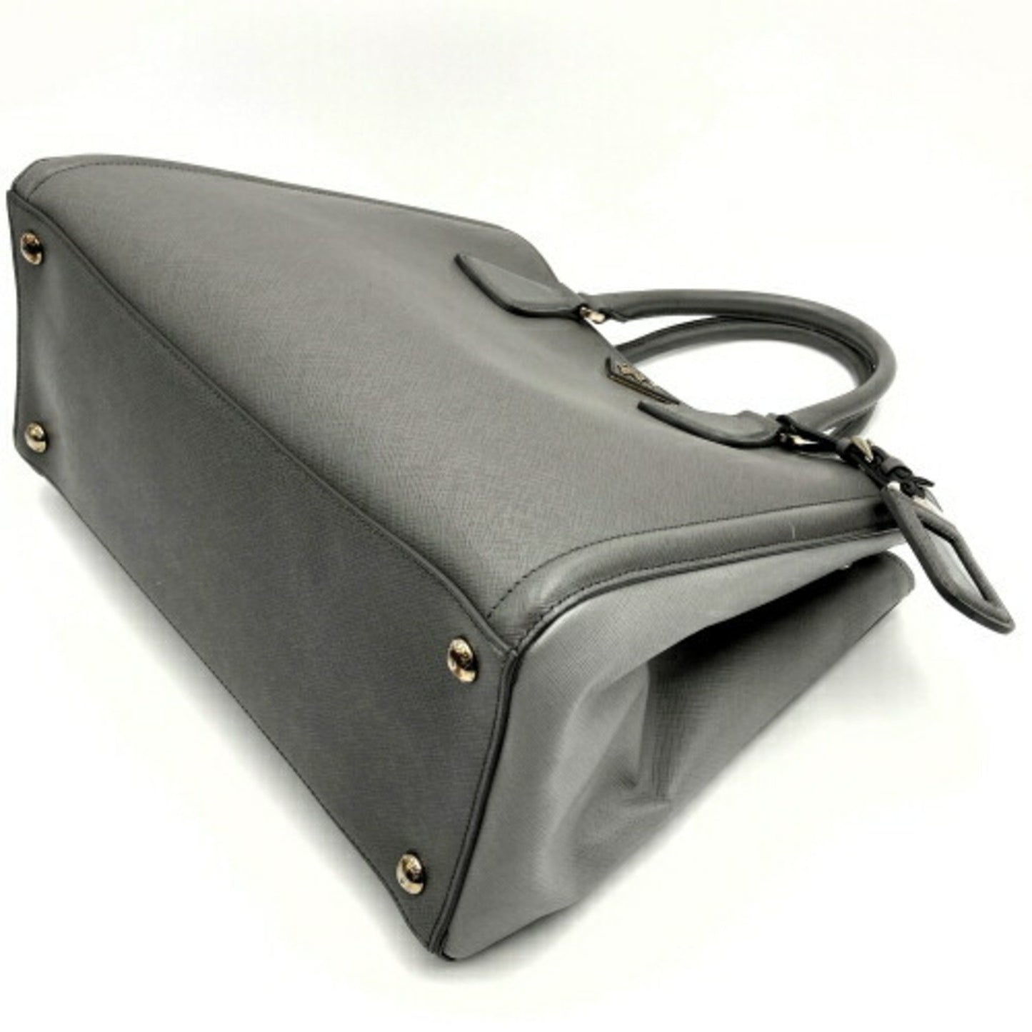 Prada Saffiano, Grey, Leather, handbag
