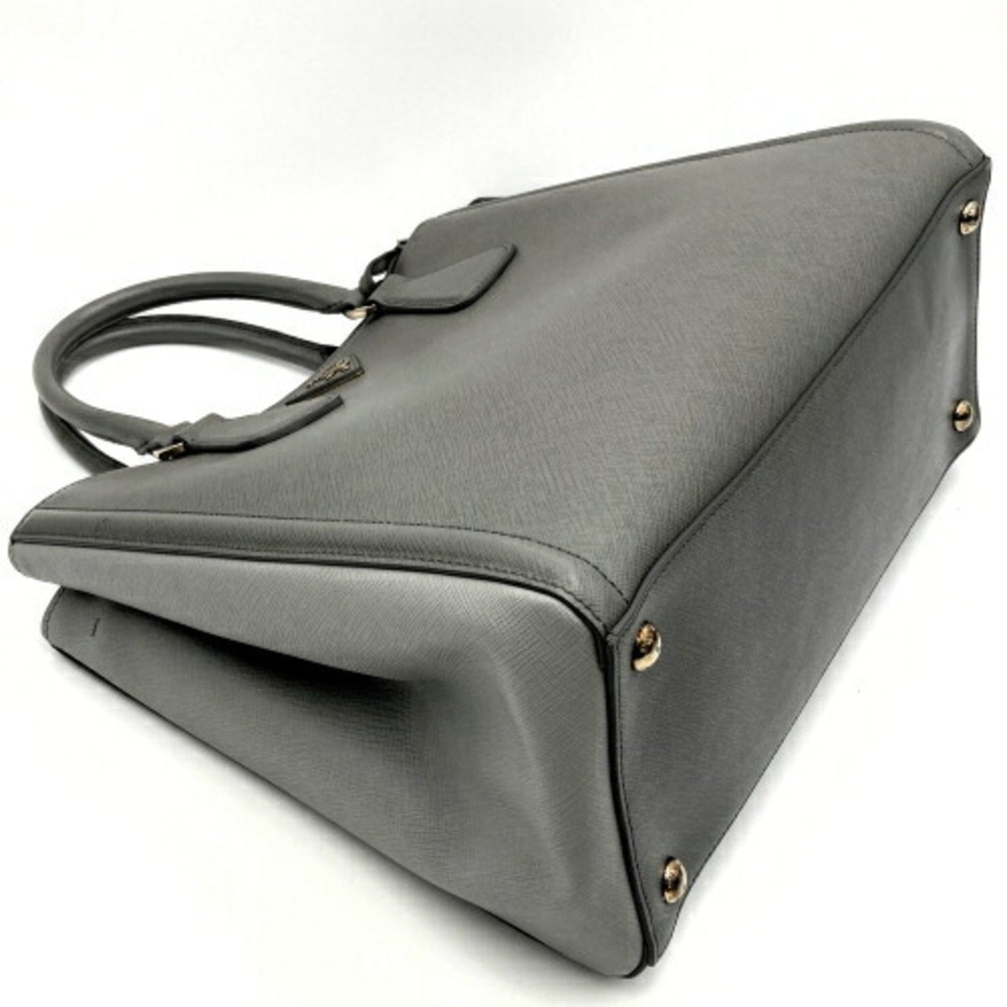Prada Saffiano, Grey, Leather, handbag