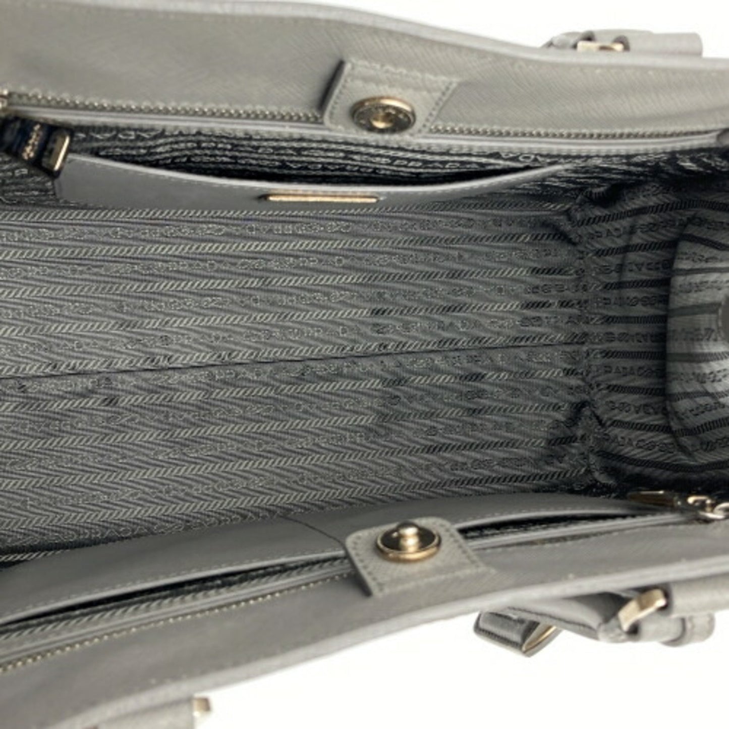 Prada Saffiano, Grey, Leather, handbag