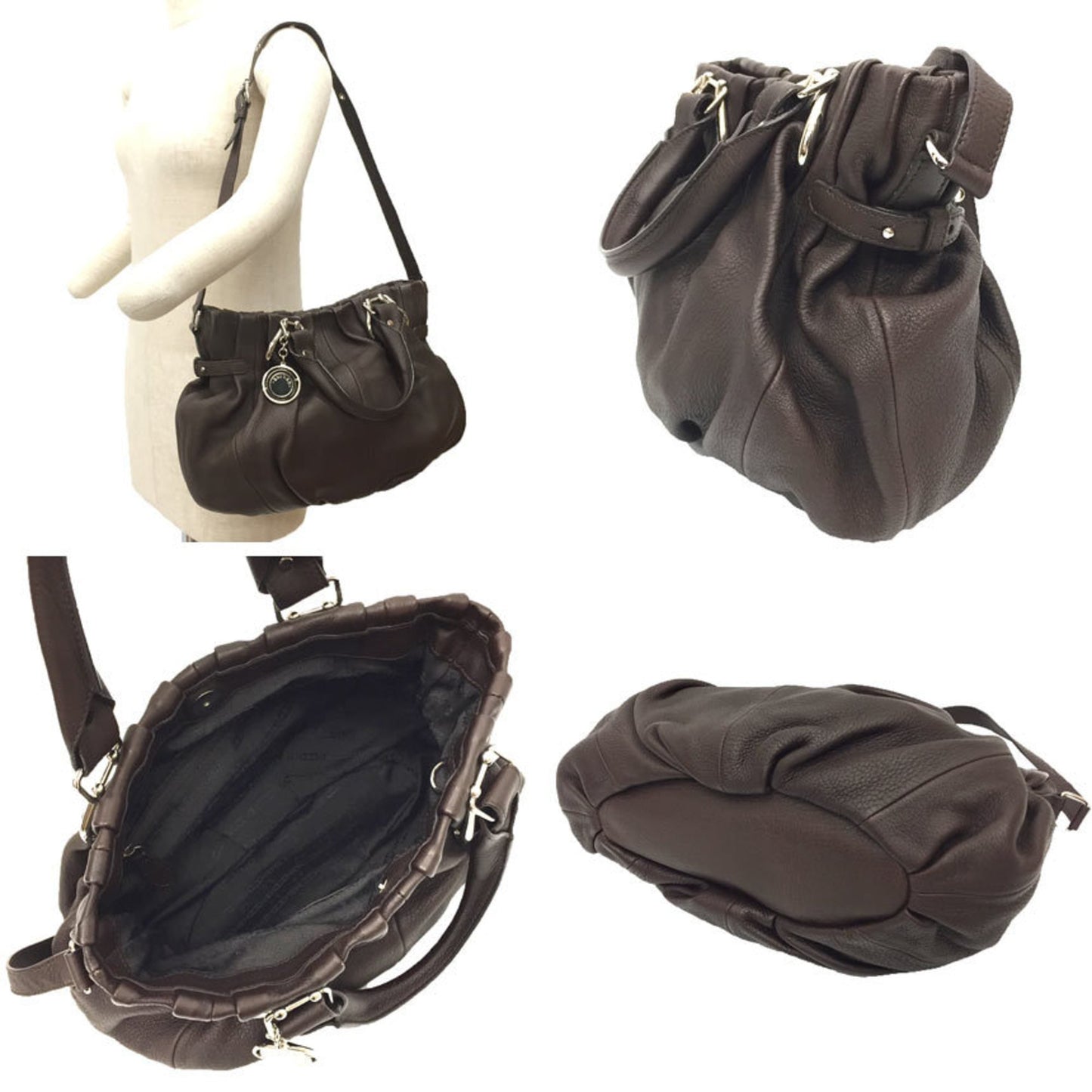 Céline, Brown, Leather, shoulder