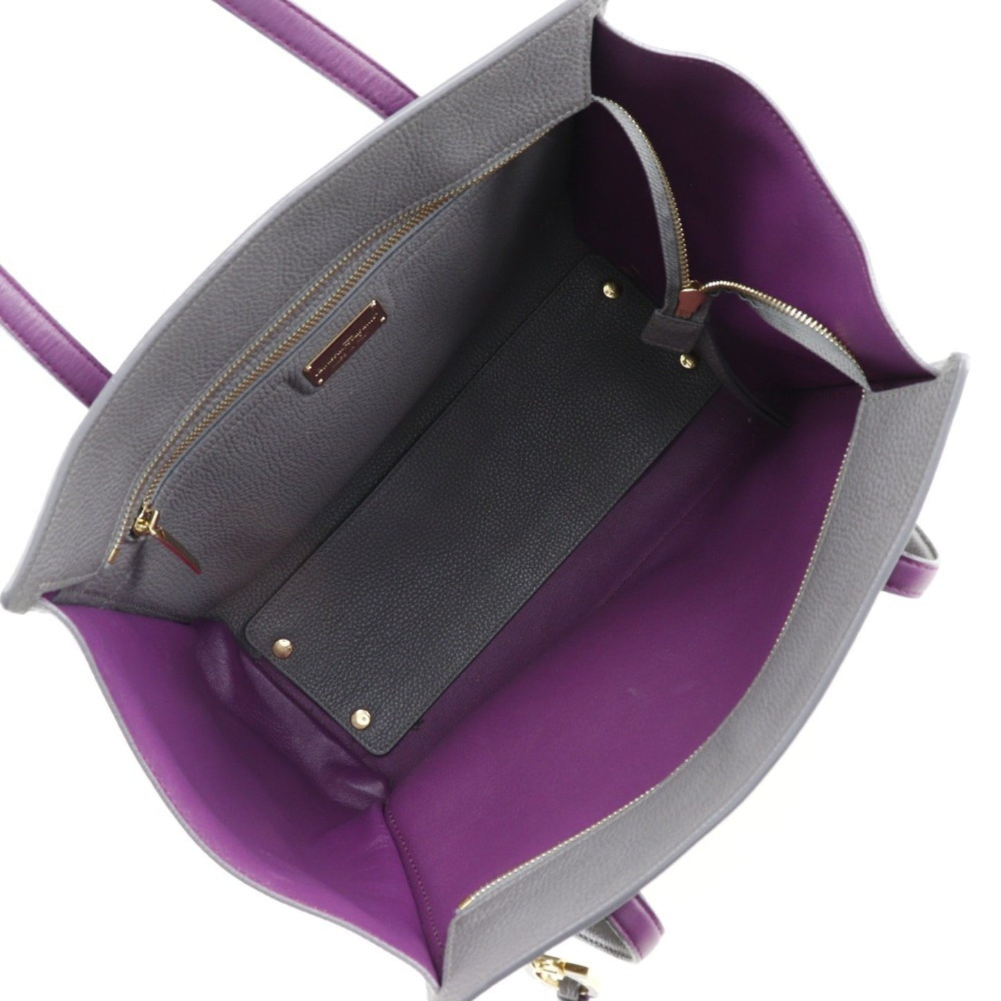 Salvatore Ferragamo Gancini, Grey, Leather, tote