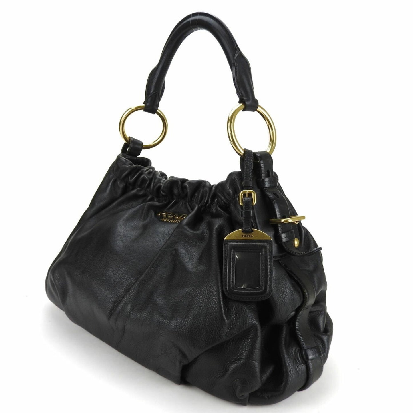 Prada Saffiano, Black, Leather, handbag