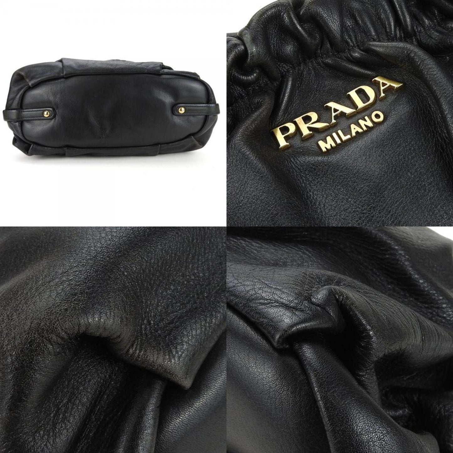 Prada Saffiano, Black, Leather, handbag