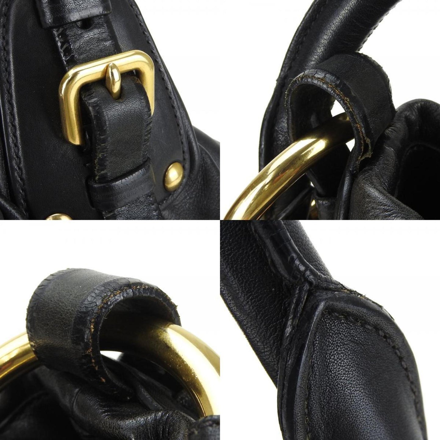 Prada Saffiano, Black, Leather, handbag
