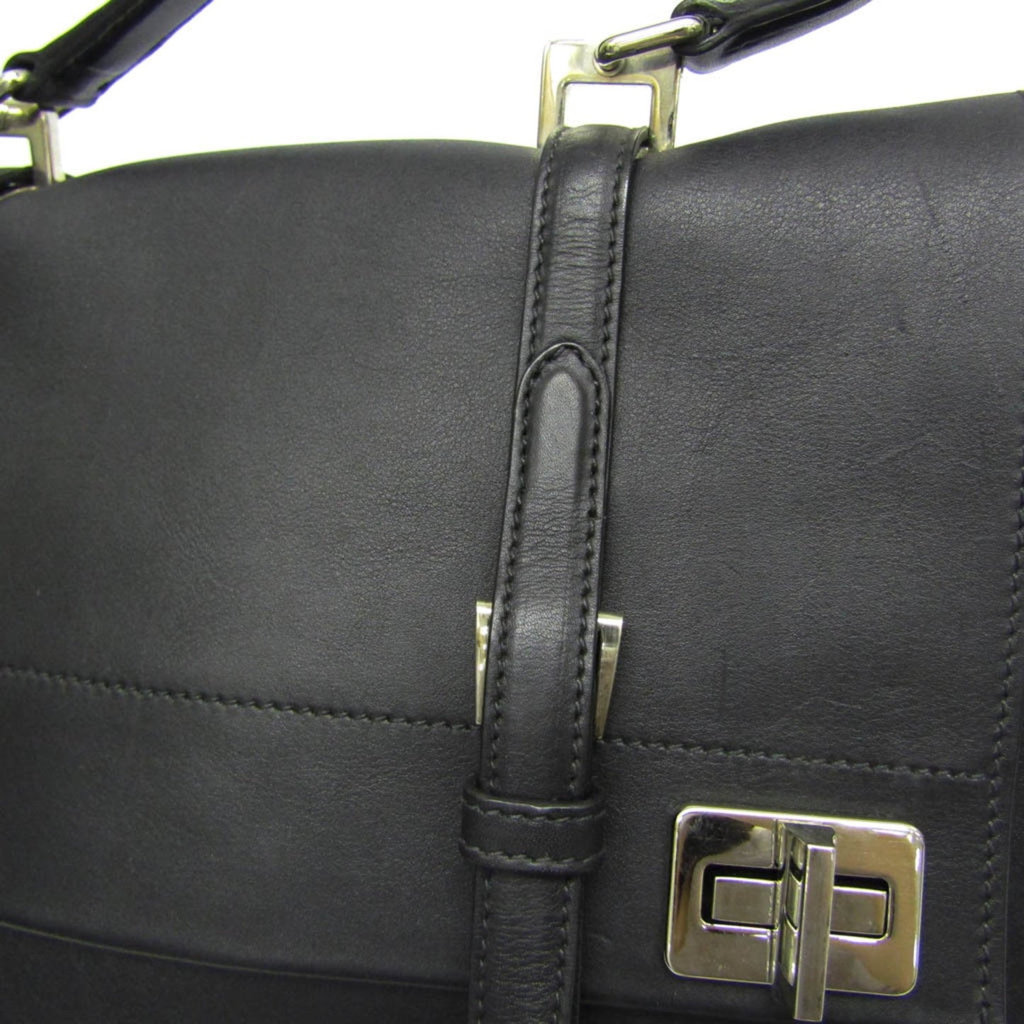 Prada Vitello, Black, Leather, handbag