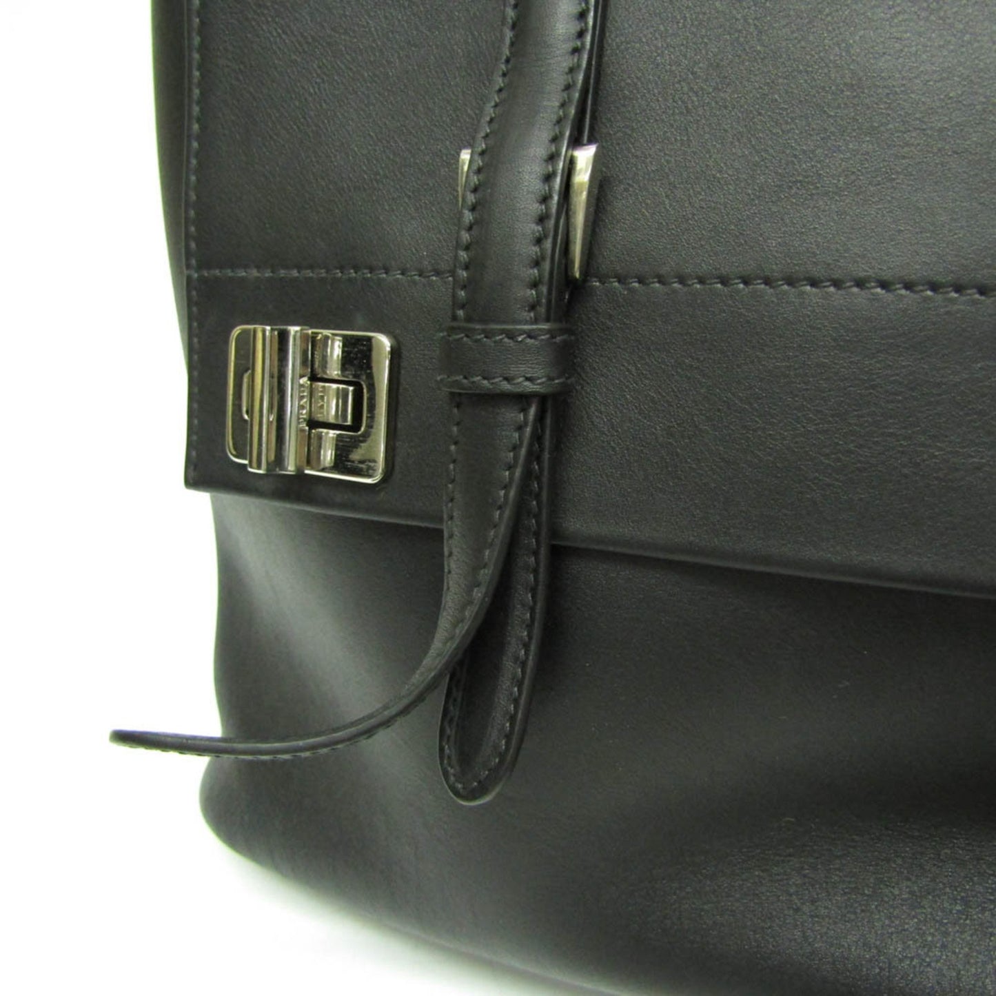 Prada Vitello, Black, Leather, handbag