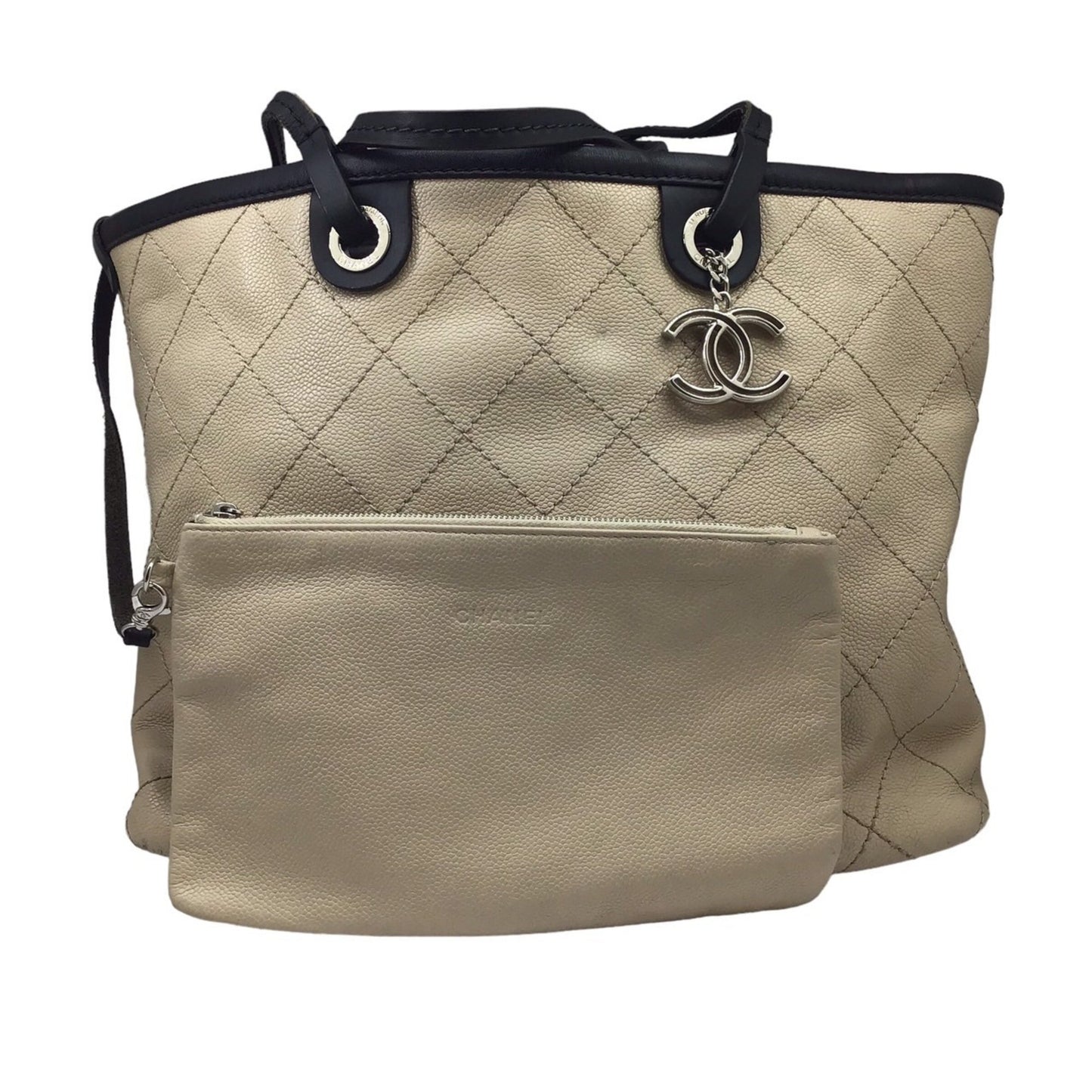 Chanel Matelassé, Beige, Leather, tote