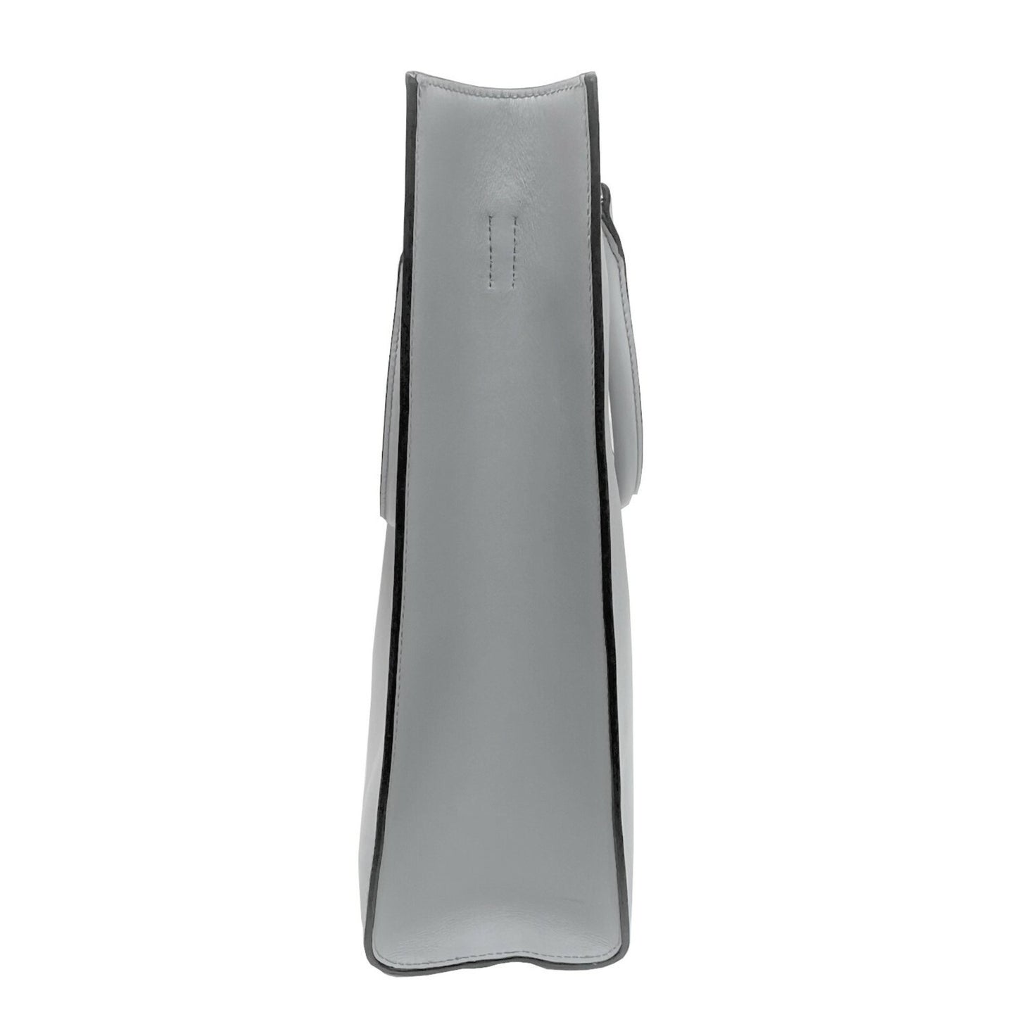 Prada Triangle Logo, Grey, Leather, handbag