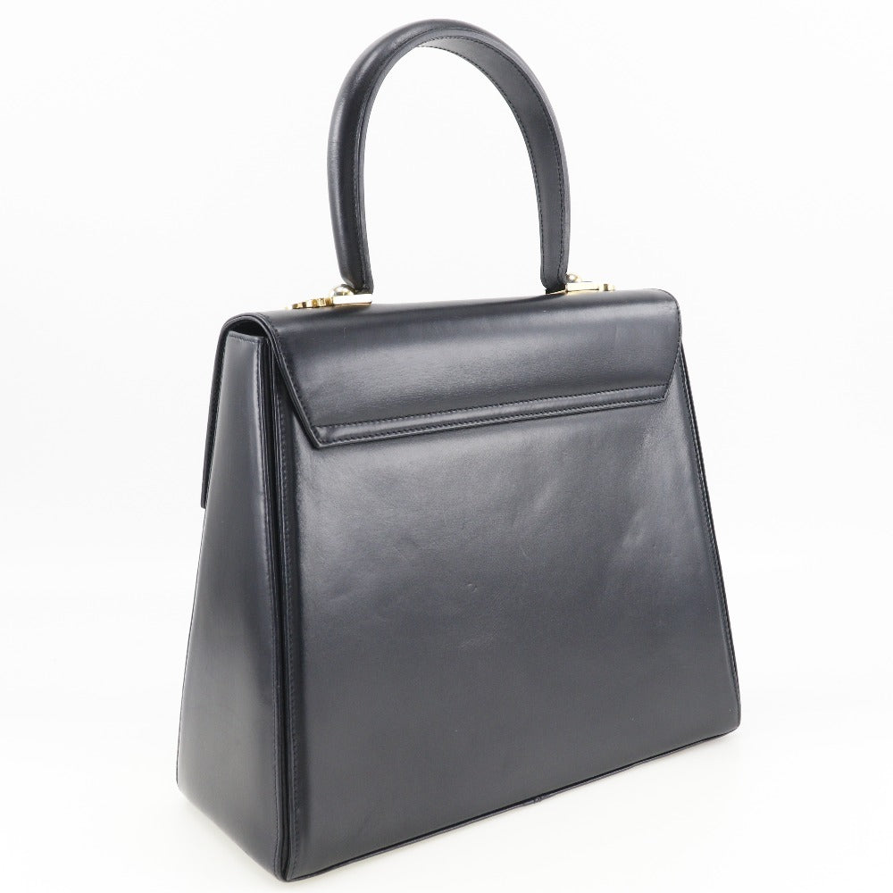 Salvatore Ferragamo Iconic Top Handle, Black, Leather, handbag