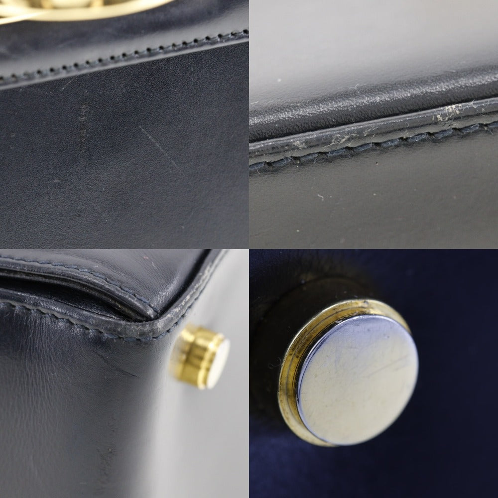 Salvatore Ferragamo Iconic Top Handle, Black, Leather, handbag