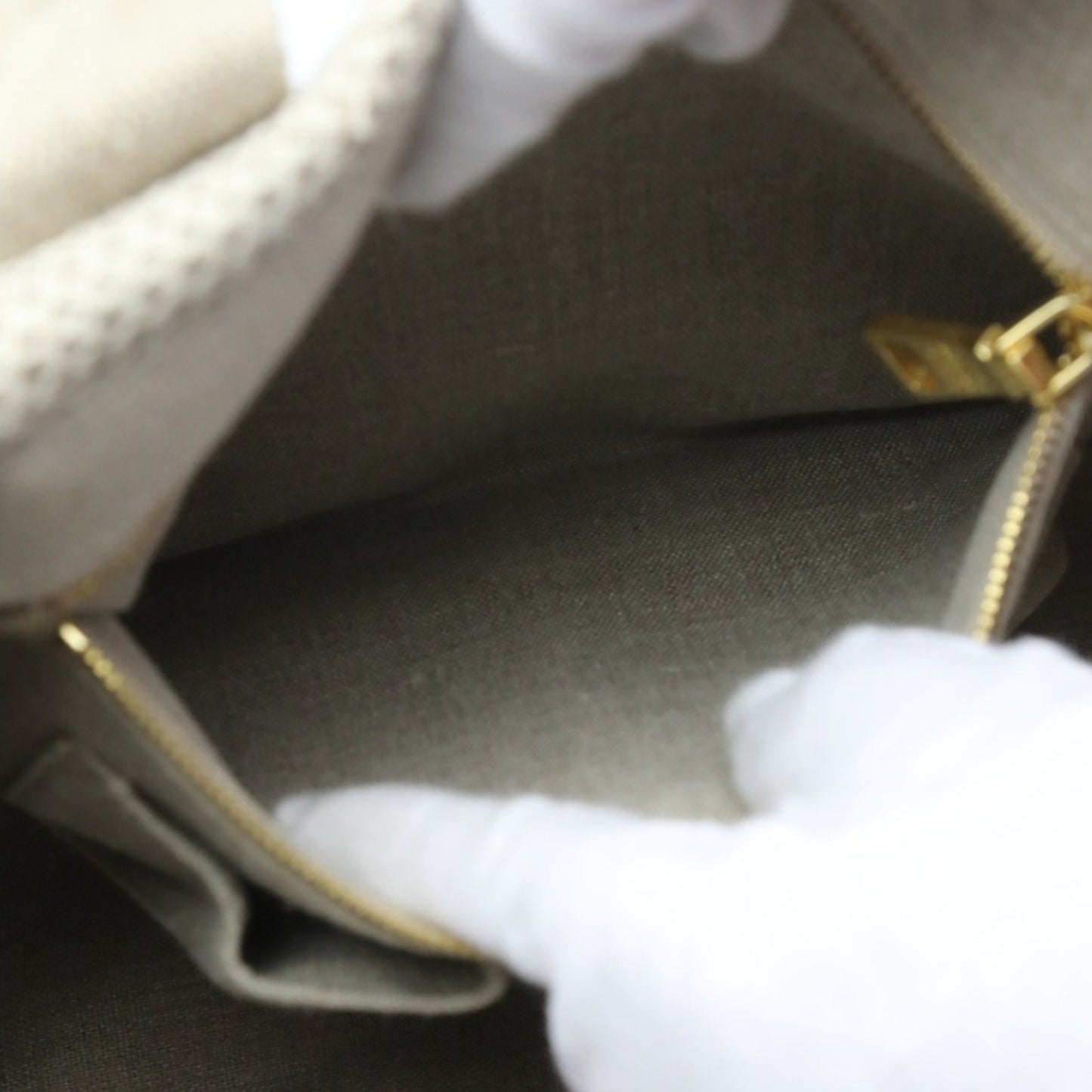 Prada Bauletto, Beige, Canvas, tote