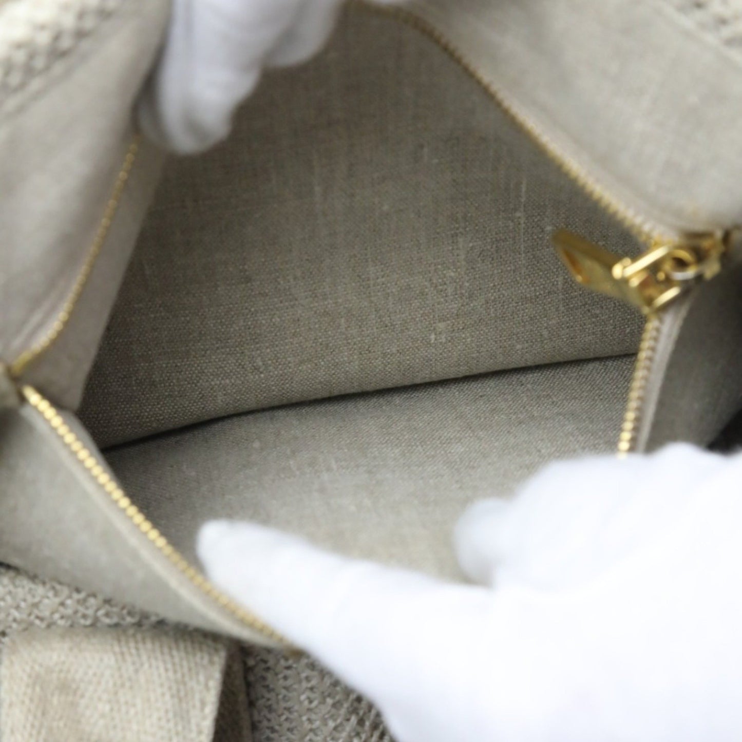 Prada Bauletto, Beige, Canvas, tote