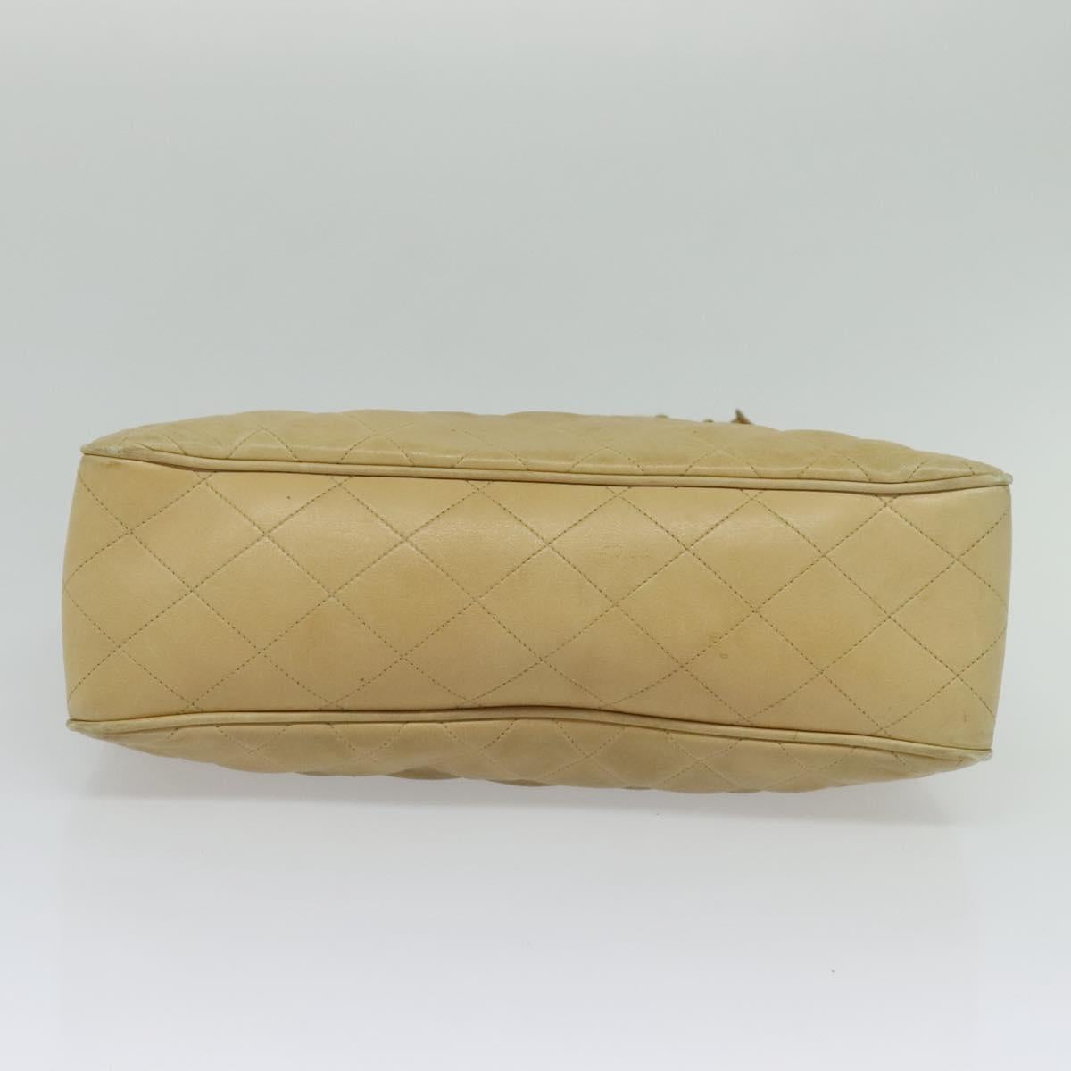 Chanel, Beige, Leather, shoulder