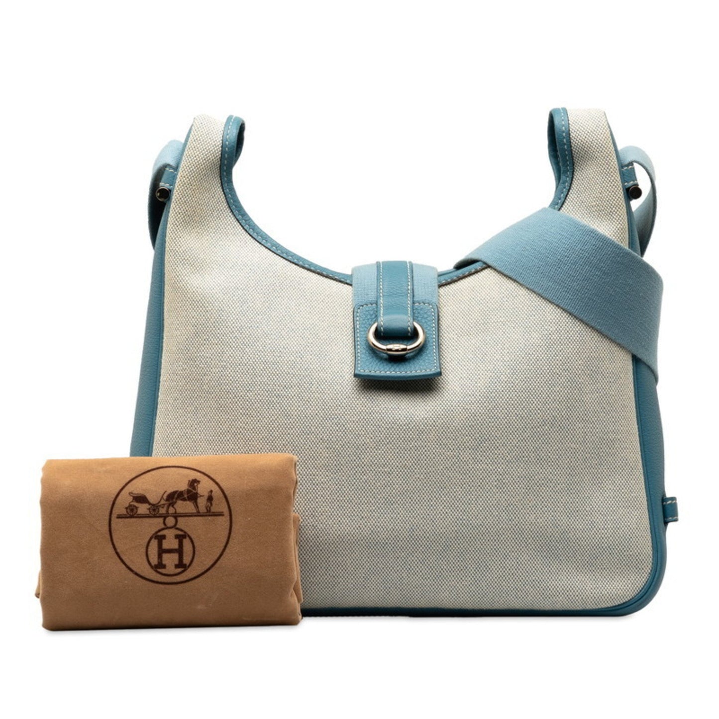 Hermès Tsako, Blue, Canvas, shoulder