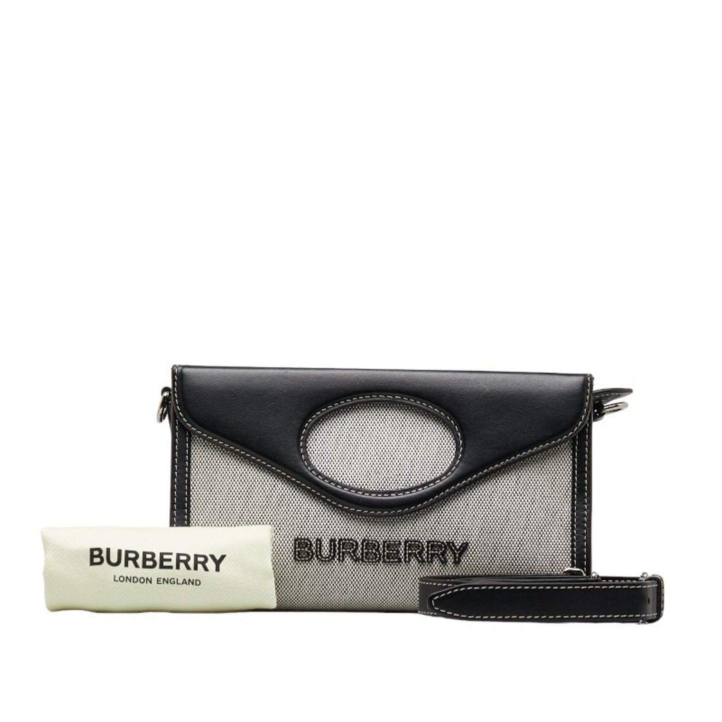 Burberry -, Black, Canvas, shoulder