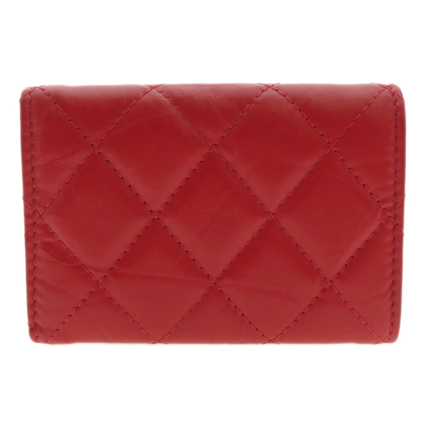 Chanel Matelassé, Red, Leather, wallet