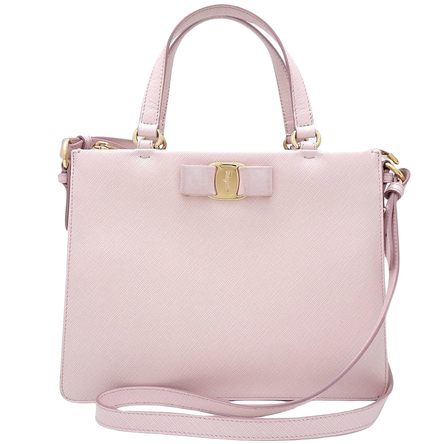 Salvatore Ferragamo Vara, Pink, Leather, handbag