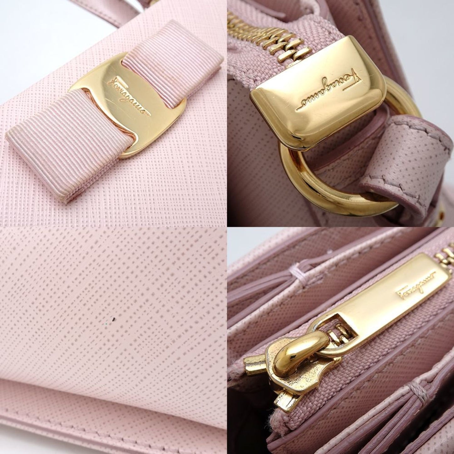 Salvatore Ferragamo Vara, Pink, Leather, handbag