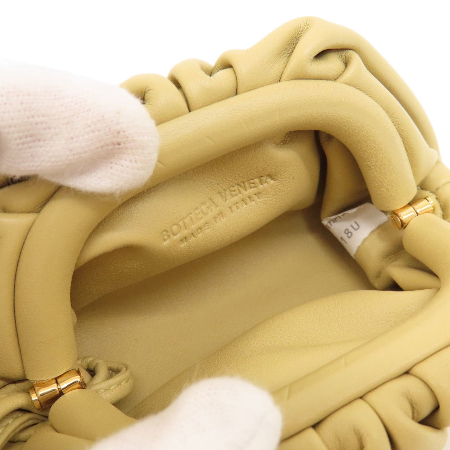 Bottega Veneta Mini pouch, Beige, Leather, clutch