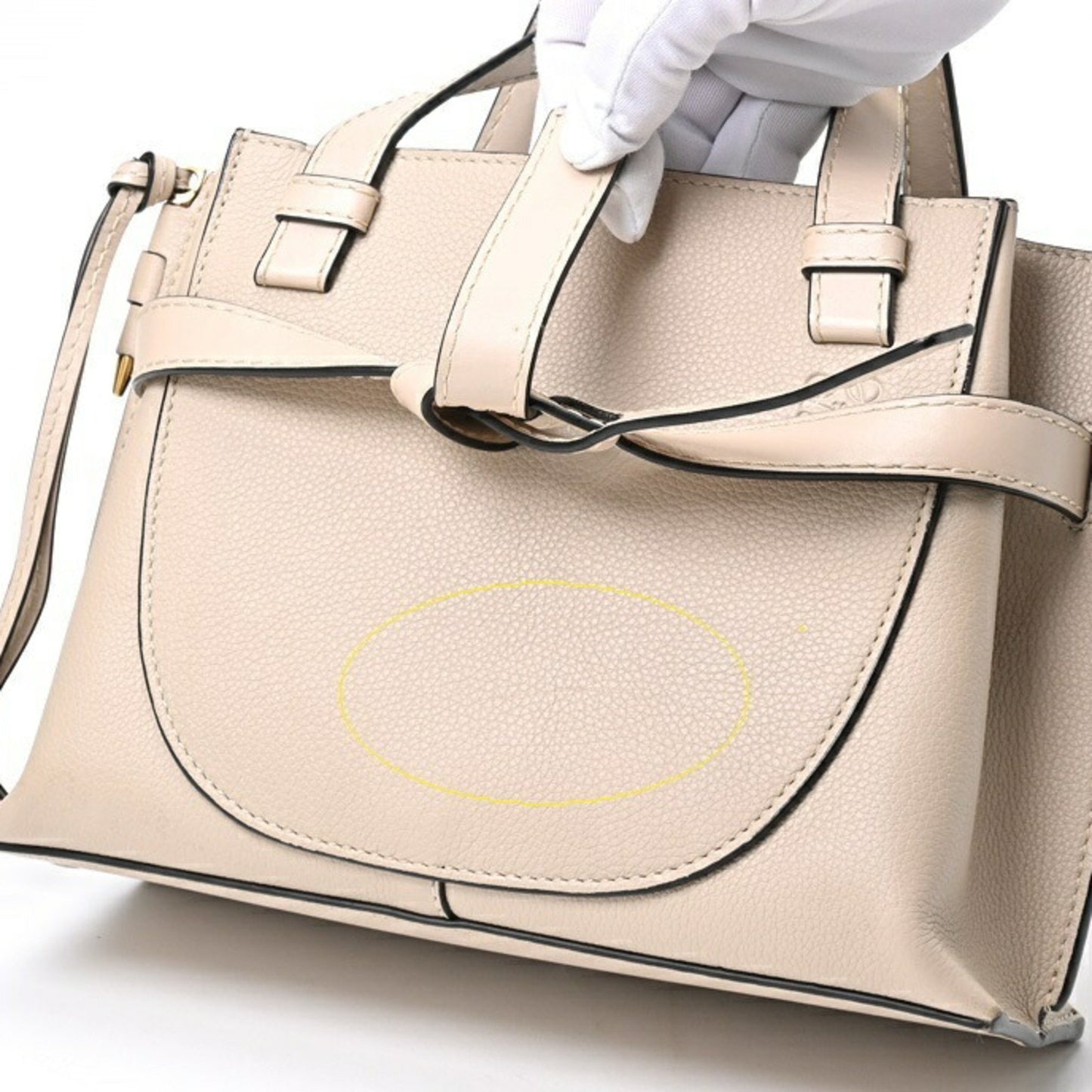 Loewe Gate Top Handle, Beige, Leather, handbag