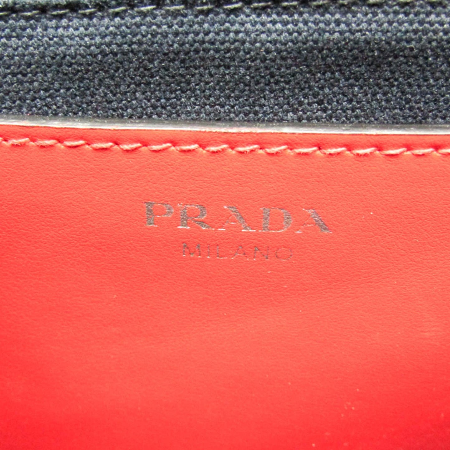 Prada Canapa, Navy, Leather, handbag