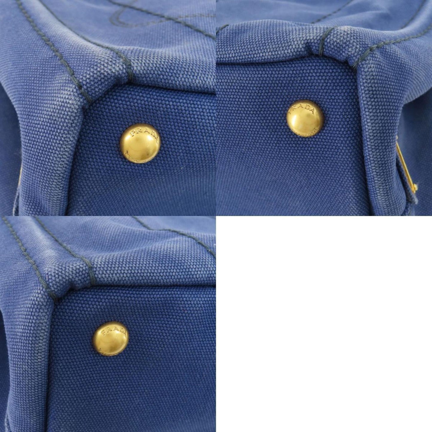 Prada Canapa, Blue, Canvas, tote