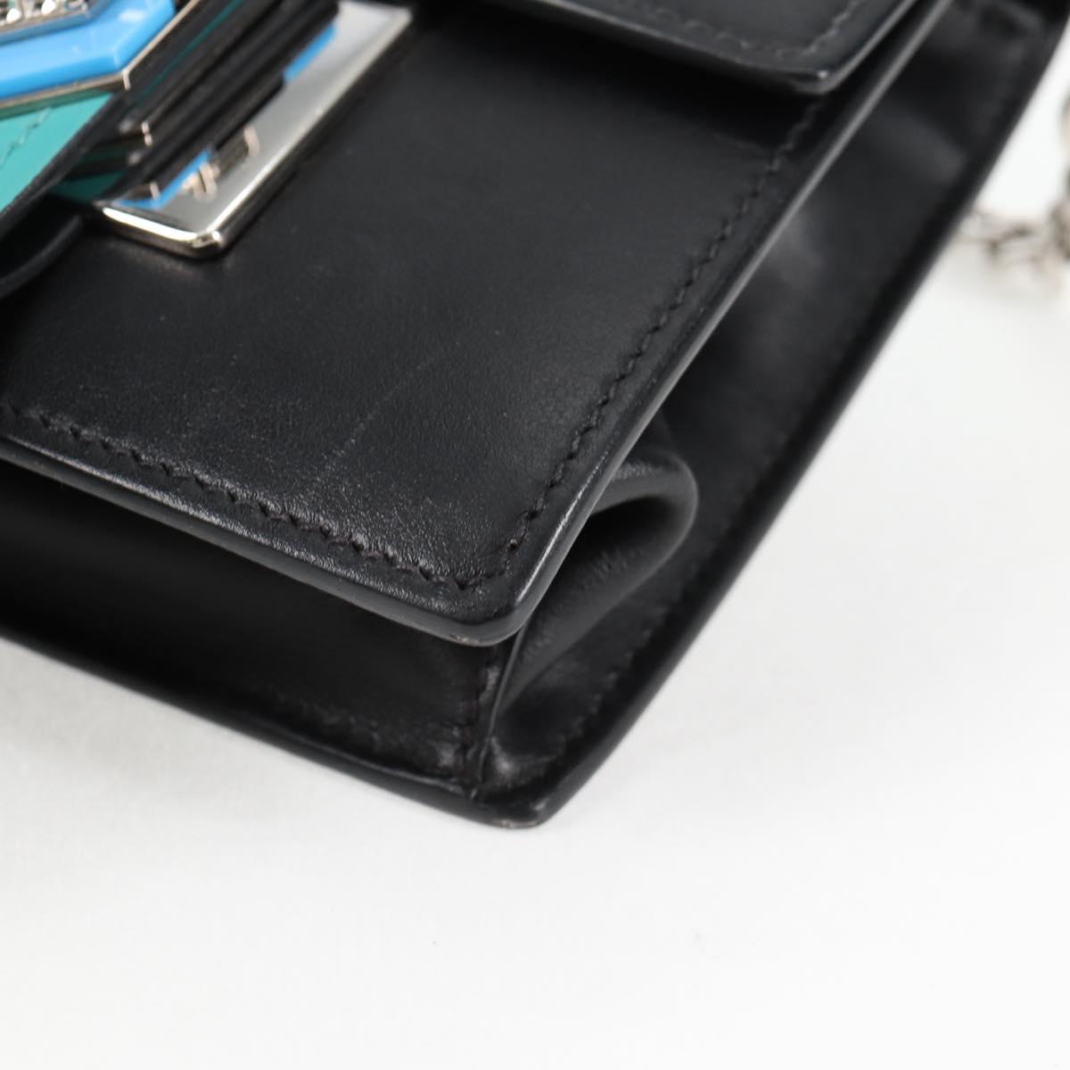 Prada Ribbon, Black, Leather, shoulder