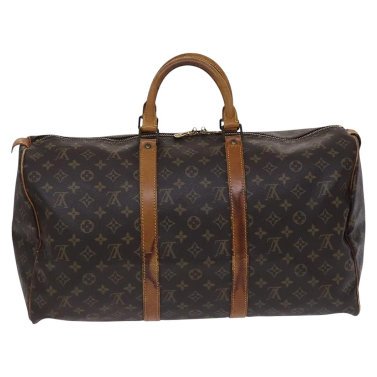 Louis Vuitton Keepall 50, Brown, Canvas, travel