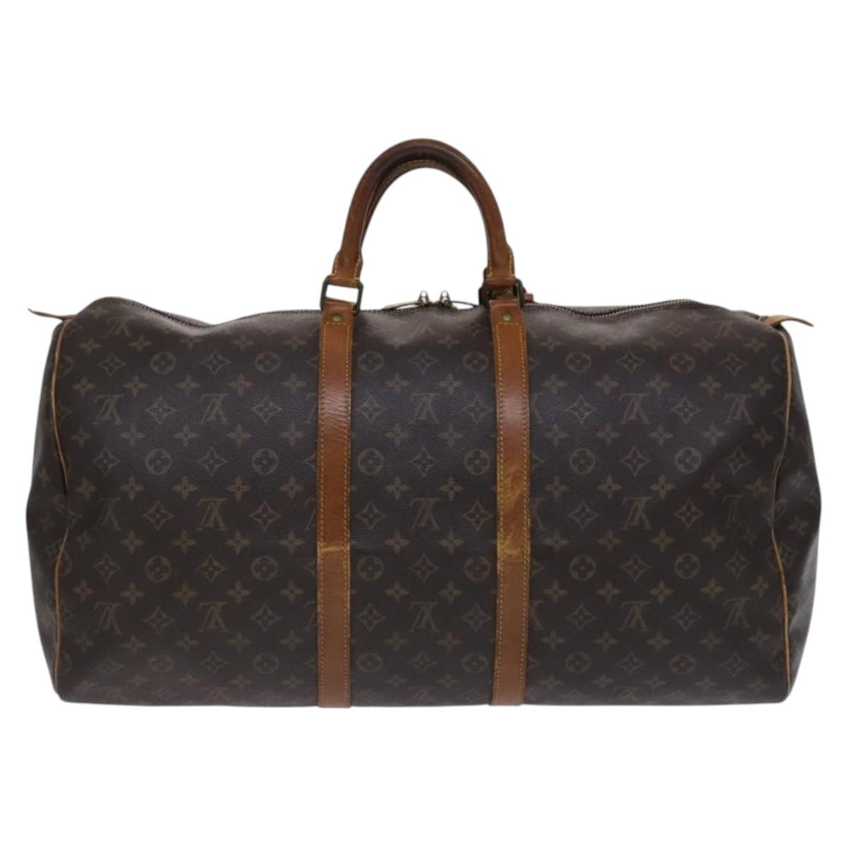 Louis Vuitton Keepall 55, Brown, Canvas, travel