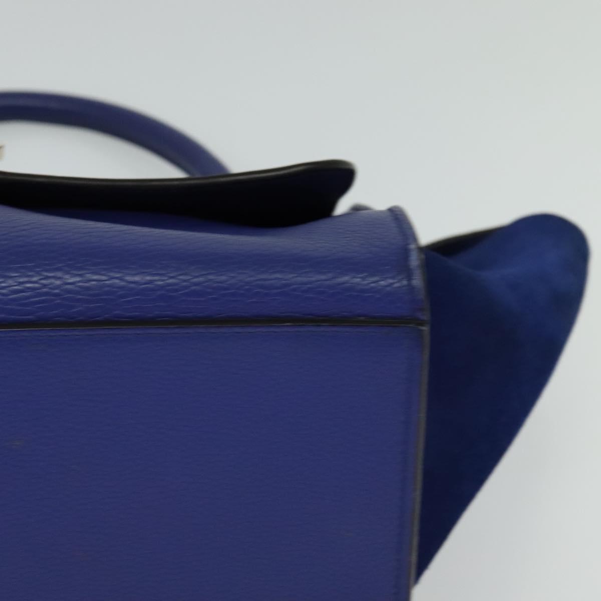 Céline Trapèze, Blue, Leather, handbag