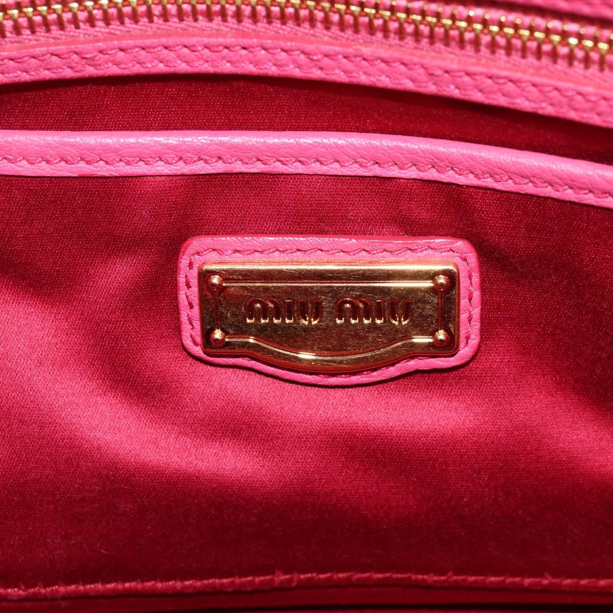 Miu Miu Vitello, Pink, Leather, tote