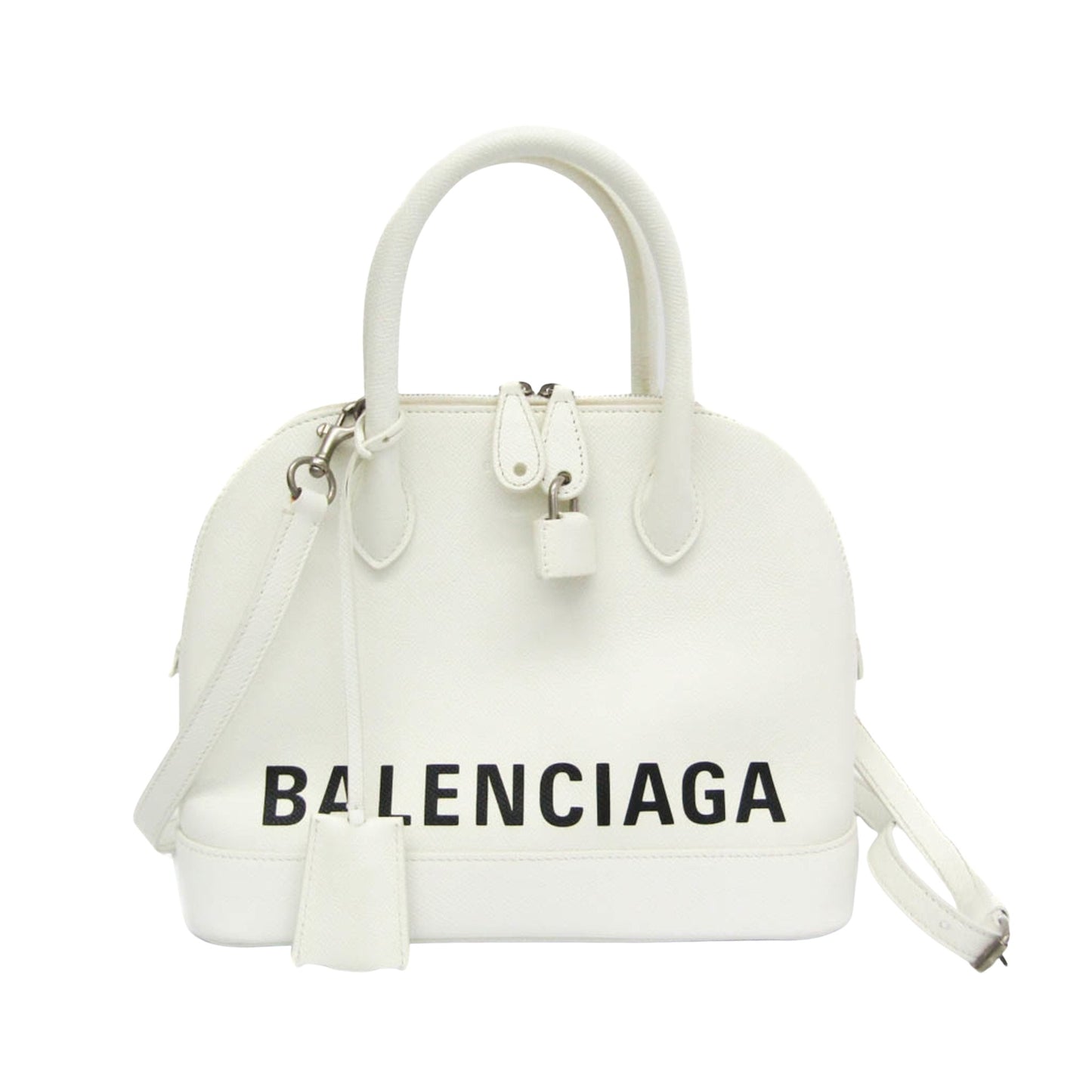Balenciaga Ville Top Handle, White, Leather, handbag