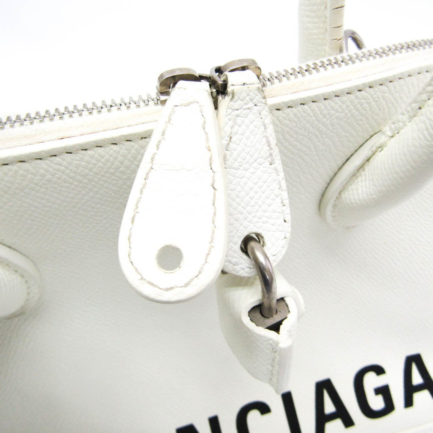Balenciaga Ville Top Handle, White, Leather, handbag