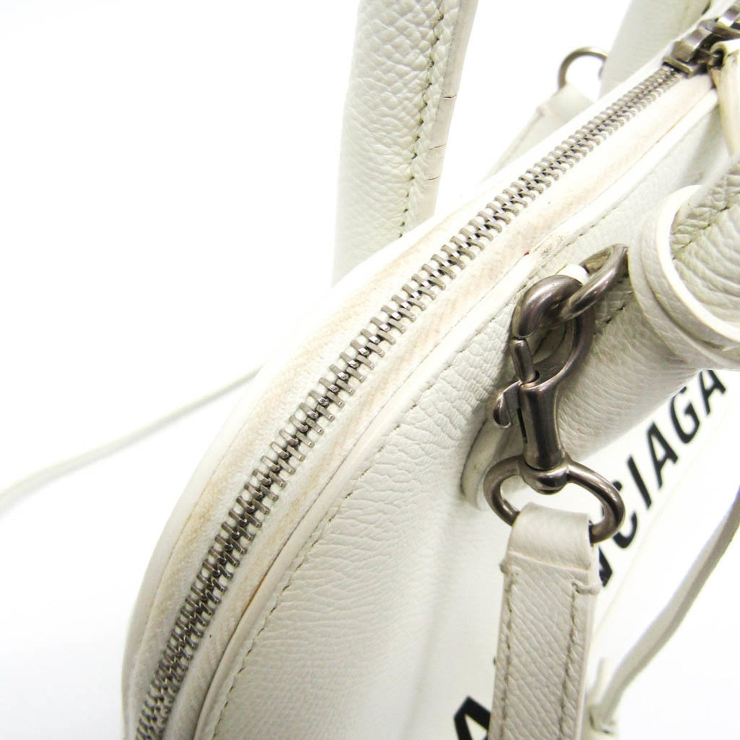 Balenciaga Ville Top Handle, White, Leather, handbag