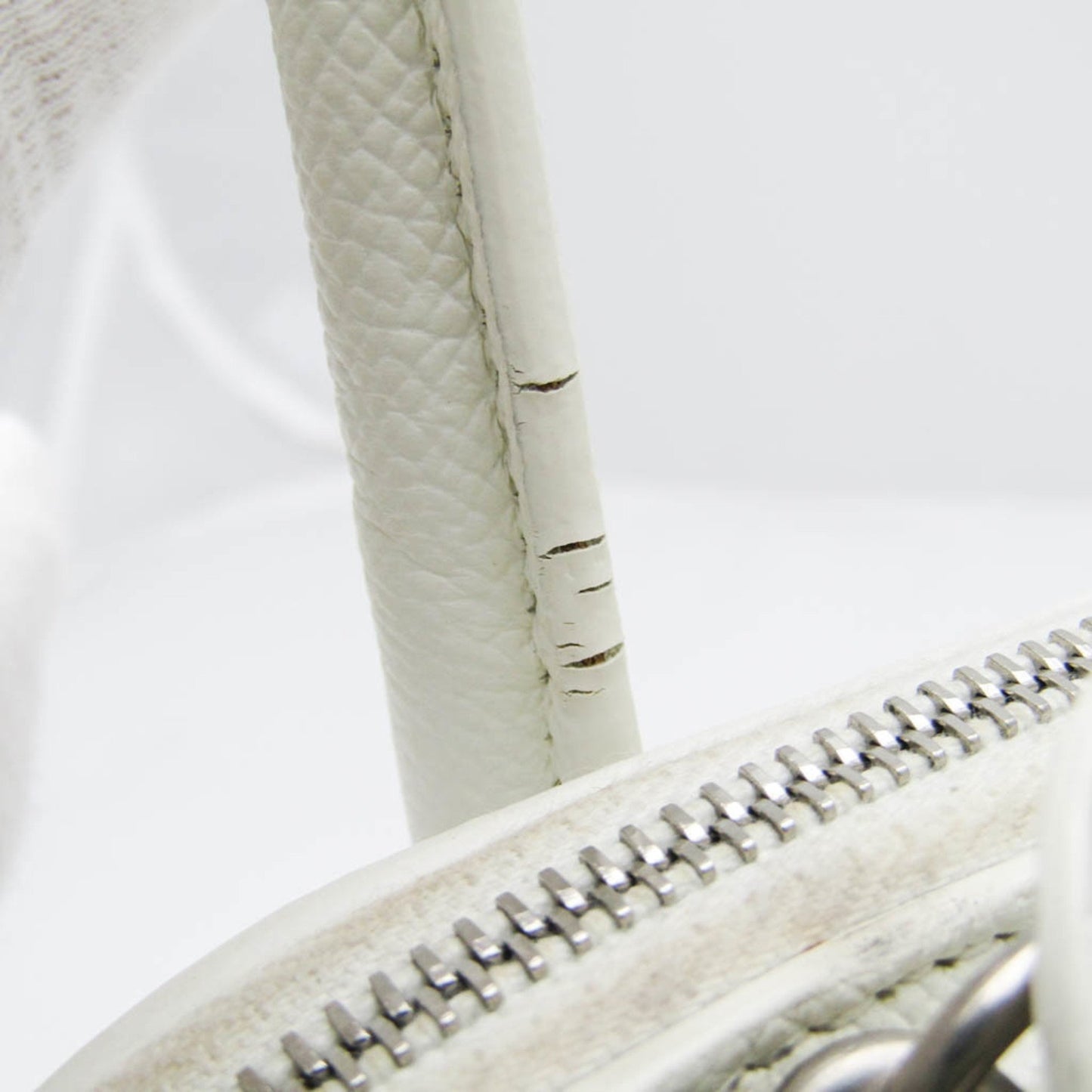 Balenciaga Ville Top Handle, White, Leather, handbag