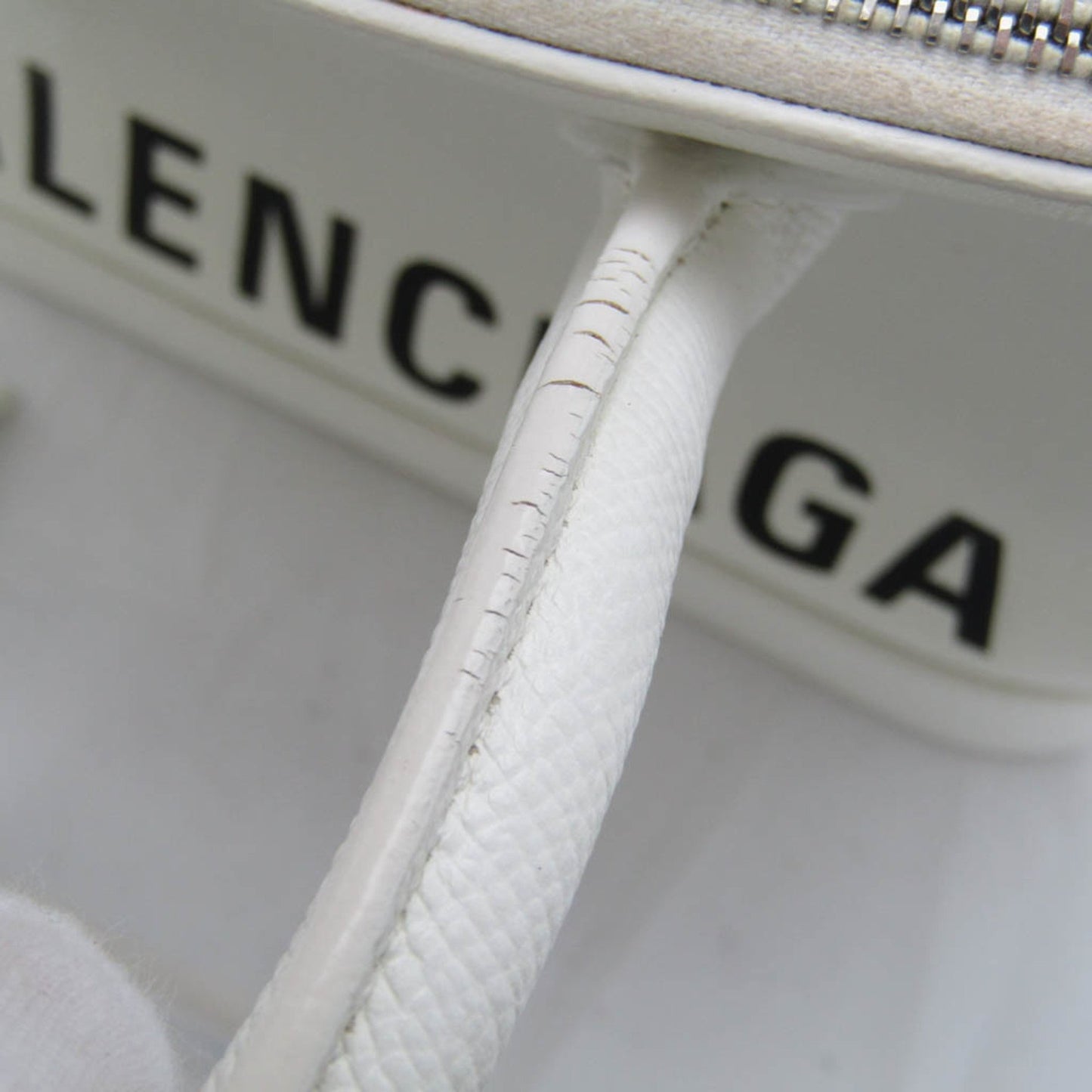 Balenciaga Ville Top Handle, White, Leather, handbag